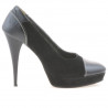 Eleganckie buty damskie 1082 czarne antylopa kombinowane