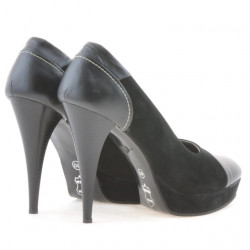 Eleganckie buty damskie 1082 czarne antylopa kombinowane