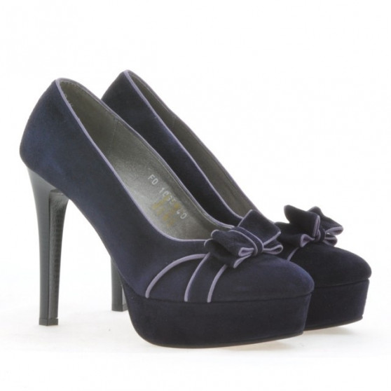 Eleganckie damskie buty 1095 indygo antilopa+fiolet
