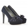 Eleganckie damskie buty 1095 indygo antilopa+fiolet