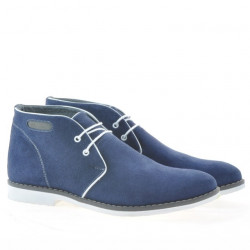 Buty męskie 454 indigo welur+białe