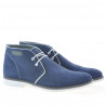Buty męskie 454 indigo welur+białe