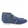 Buty męskie 454 indigo welur+białe