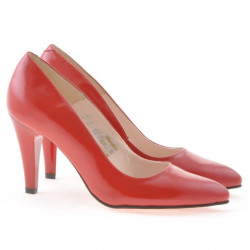 Eleganckie buty damskie 1234 lakierowane czerwone satynowe