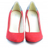 Eleganckie buty damskie 1230 czerwony antylopowy łączony