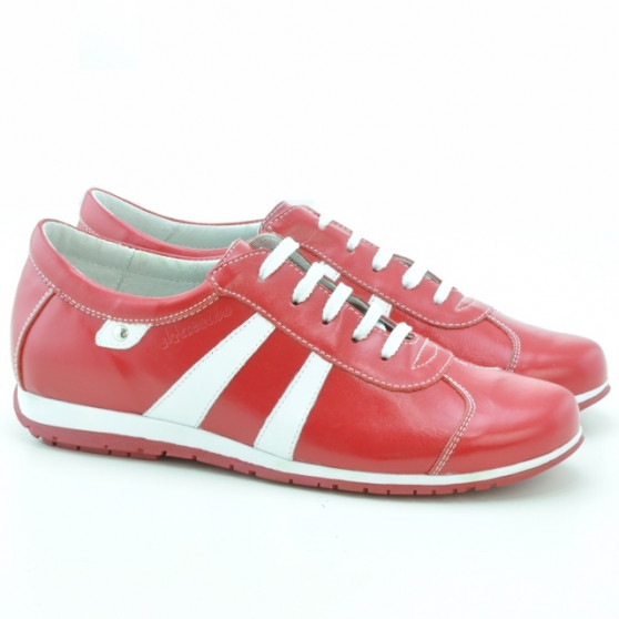 Buty sportowe damskie 695 czerwony+biały