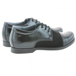 Buty dziecięce 132 lakier czarny+czarny welur