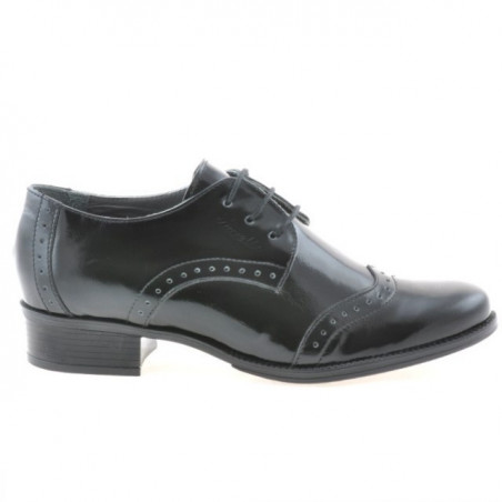 Buty casual damskie 691 lakierowane czarne