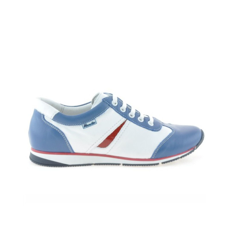 Buty sportowe damskie 196 indygo+białe
