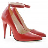 Eleganckie damskie buty 1247 lakierowane czerwony satynowy