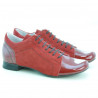 Damskie buty casual 645 lakierowane czerwone kombinowane
