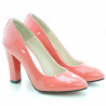 Buty eleganckie damskie 1214 lakierowane czerwony koralowy
