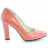 Buty eleganckie damskie 1214 lakierowane czerwony koralowy