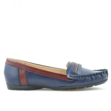 Mokasyny damskie 619 indygo+bordowy