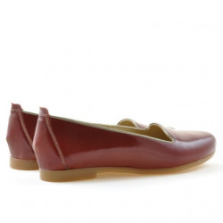 Damskie baleriny 662 lakierowane bordowe