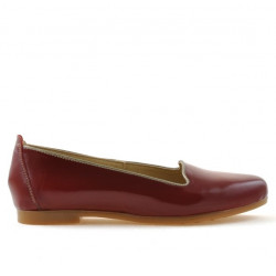 Damskie baleriny 662 lakierowane bordowe