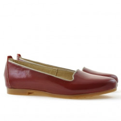 Damskie baleriny 662 lakierowane bordowe