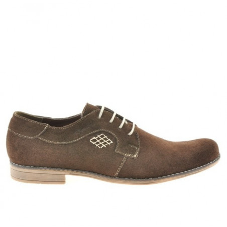 Męskie buty casual/eleganckie 730 kawa zamsz