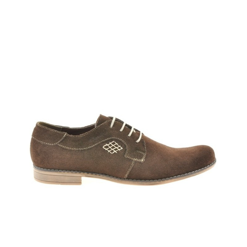 Męskie buty casual/eleganckie 730 kawa zamsz