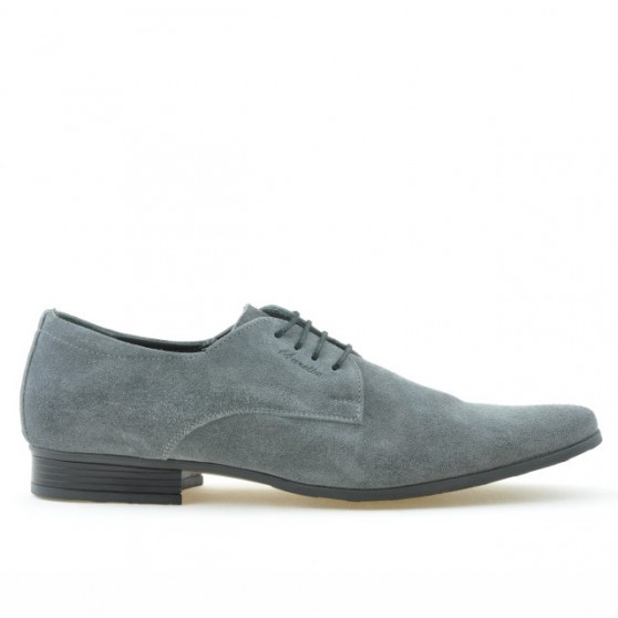 Eleganckie buty męskie 786 szary welur