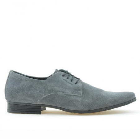 Eleganckie buty męskie 786 szary welur