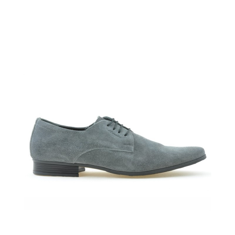 Eleganckie buty męskie 786 szary welur