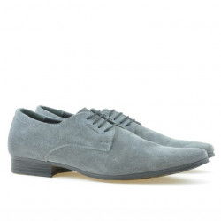Eleganckie buty męskie 786 szary welur