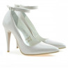 Eleganckie buty damskie 1247 lakierowane perłowy beż