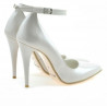 Eleganckie buty damskie 1247 lakierowane perłowy beż
