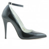 Damskie eleganckie buty 1247 czarny lakierowany satynowy