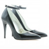 Damskie eleganckie buty 1247 czarny lakierowany satynowy