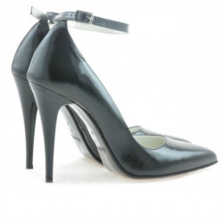 Damskie eleganckie buty 1247 czarny lakierowany satynowy