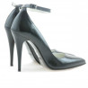 Damskie eleganckie buty 1247 czarny lakierowany satynowy