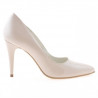 Damskie eleganckie buty 1246 lakierowane w kolorze kości słoniowej