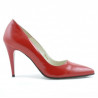 Eleganckie buty damskie 1246 lakierowane czerwone satynowe