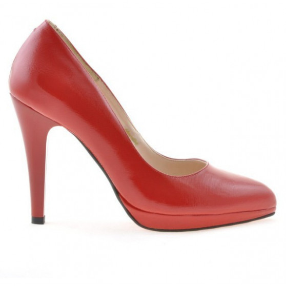 Eleganckie buty damskie 1233 lakier czerwony satynowy
