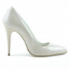 Eleganckie damskie buty 1241 lakierowana kość słoniowa