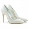 Eleganckie damskie buty 1241 lakierowana kość słoniowa