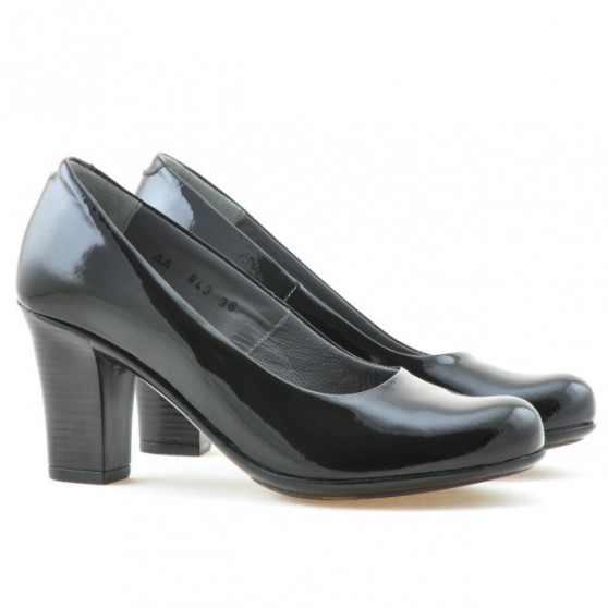 Eleganckie/casualowe buty damskie 643 czarny lakier