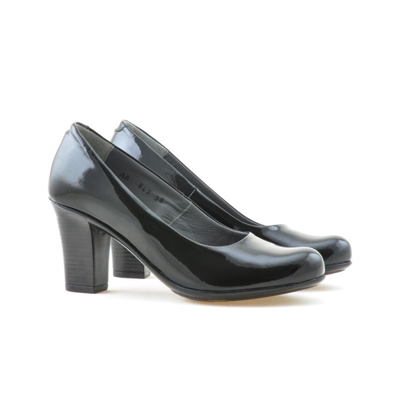 Eleganckie/casualowe buty damskie 643 czarny lakier