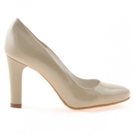 Eleganckie damskie buty 1243 lakier beżowy