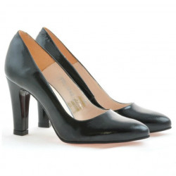 Eleganckie buty damskie 1243 lakierowane czarne satynowe