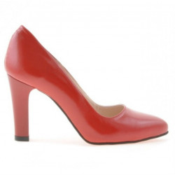Eleganckie damskie buty 1243 czerwony lakier satynowy