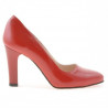 Eleganckie damskie buty 1243 czerwony lakier satynowy