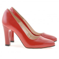 Eleganckie damskie buty 1243 czerwony lakier satynowy