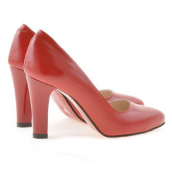 Eleganckie damskie buty 1243 czerwony lakier satynowy