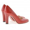 Eleganckie damskie buty 1243 czerwony lakier satynowy