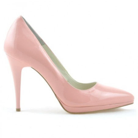 Eleganckie buty damskie 1244 lakierowane różowe