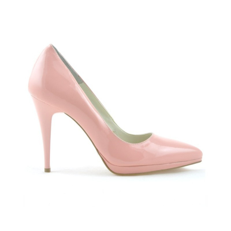 Eleganckie buty damskie 1244 lakierowane różowe
