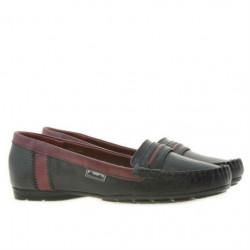 Damskie mokasyny 619 czarne+burgund